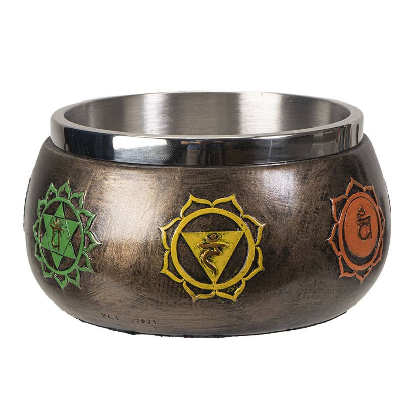 Seven Chakra Ritual Offering Bowl – Smudging & Altar Bowl with Stainless Steel Insert