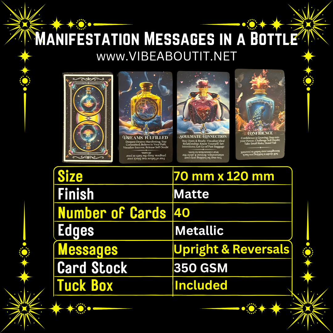 Manifestation Messages in a Bottle Oracle Deck | 40-Card Intuitive Manifestation & Guidance Deck