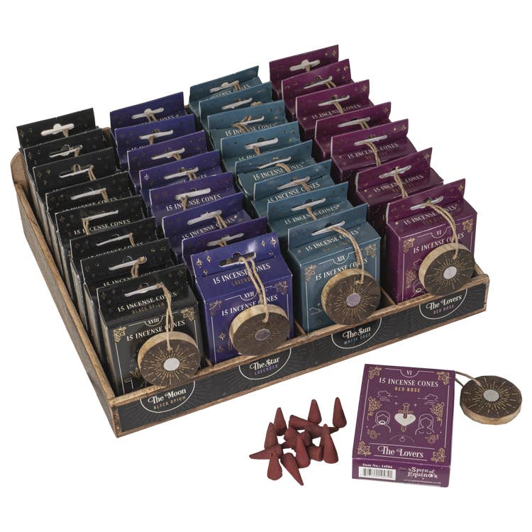 Tarot Incense Cones with Burner | 4 Mystical Scents | Spiritual Ritual & Meditation Incense