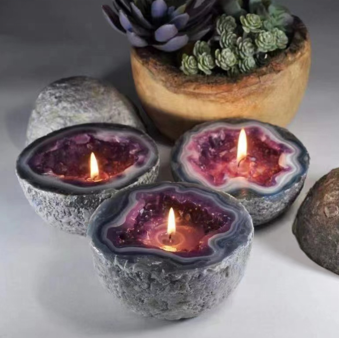 Crystal Cave Candle | Vanilla Scented Geode Candle | Crystal Inspired Home Decor
