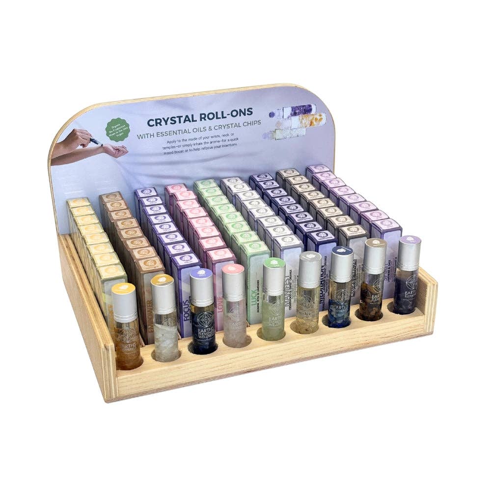 Crystal Essential Oil Roll-On | Organic Blend with Crystal Roller Ball | Intention Oils
