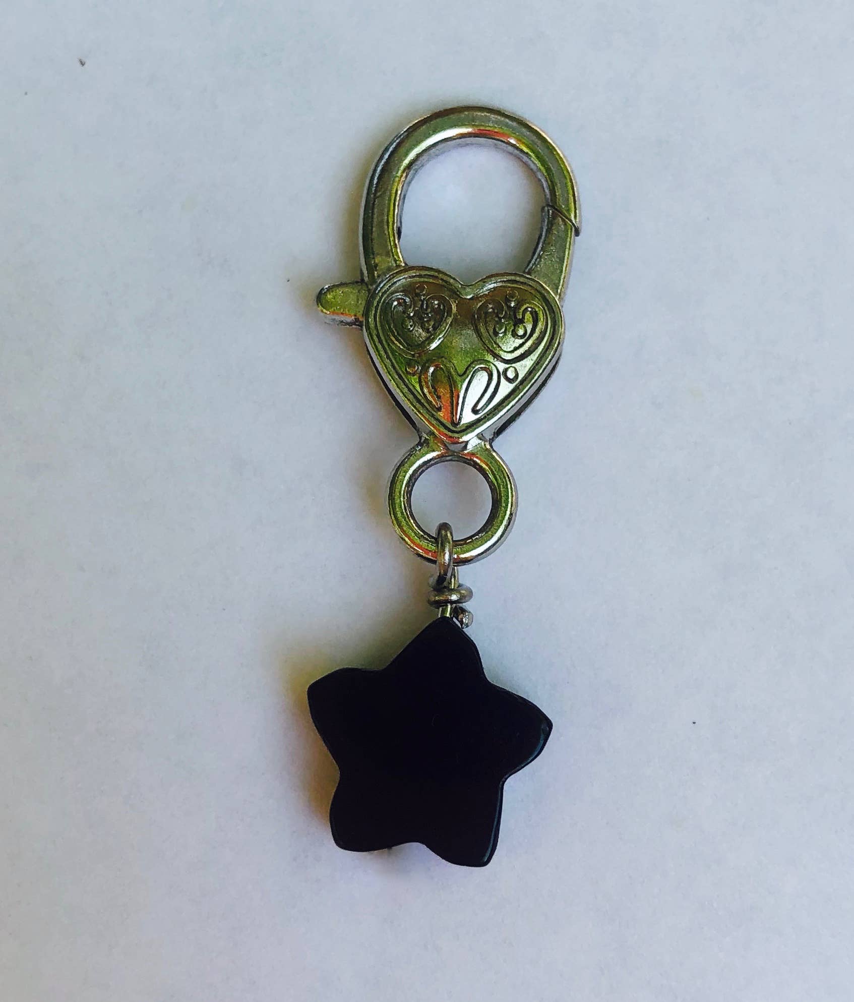 Black Obsidian Star Pet Collar Charm – Natural Stone Pet Accessory for Dogs & Cats