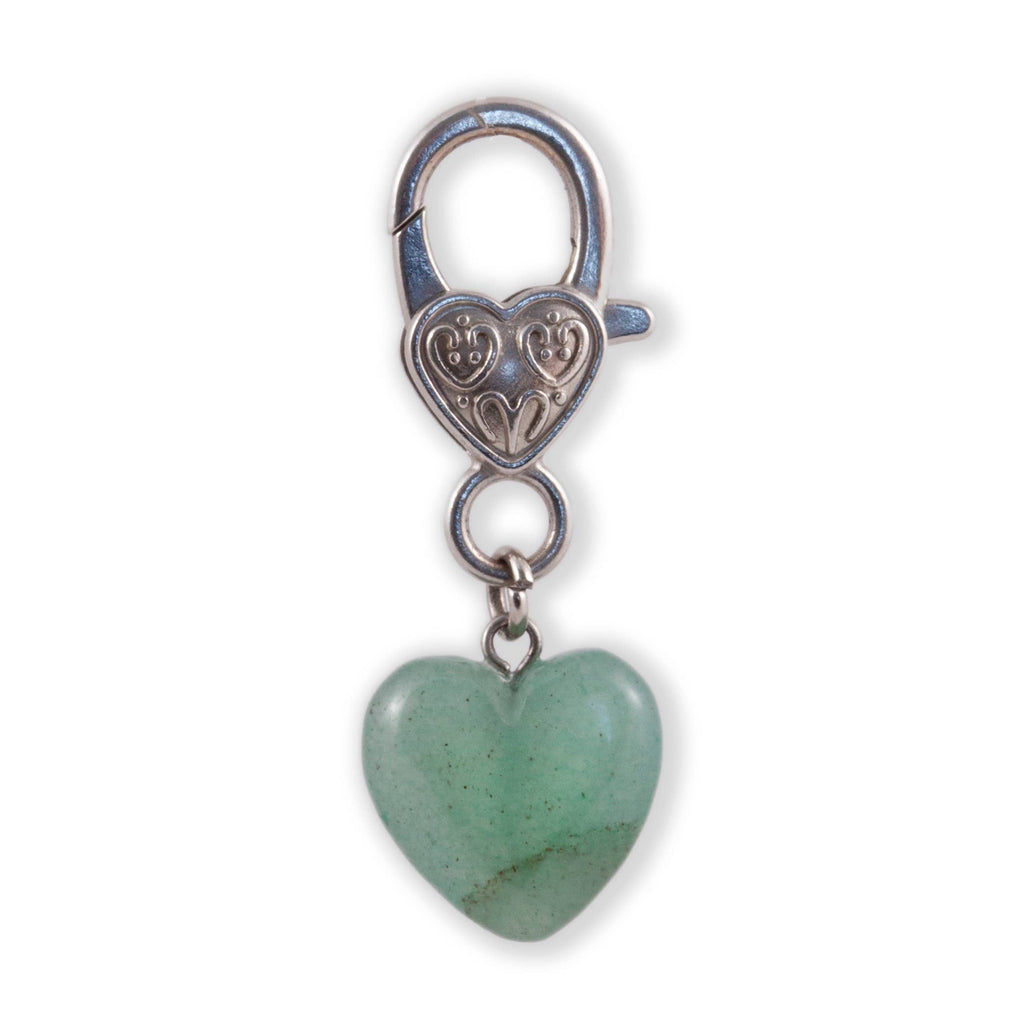 Green Aventurine Heart Pet Collar Charm – Natural Stone Pet Accessory for Dogs & Cats