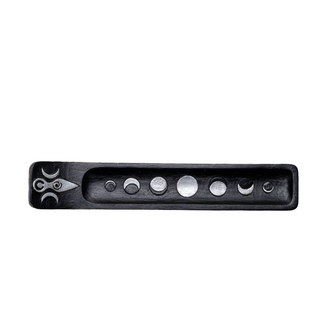 Moon Phase Incense Burner | Triple Moon Altar Incense Holder