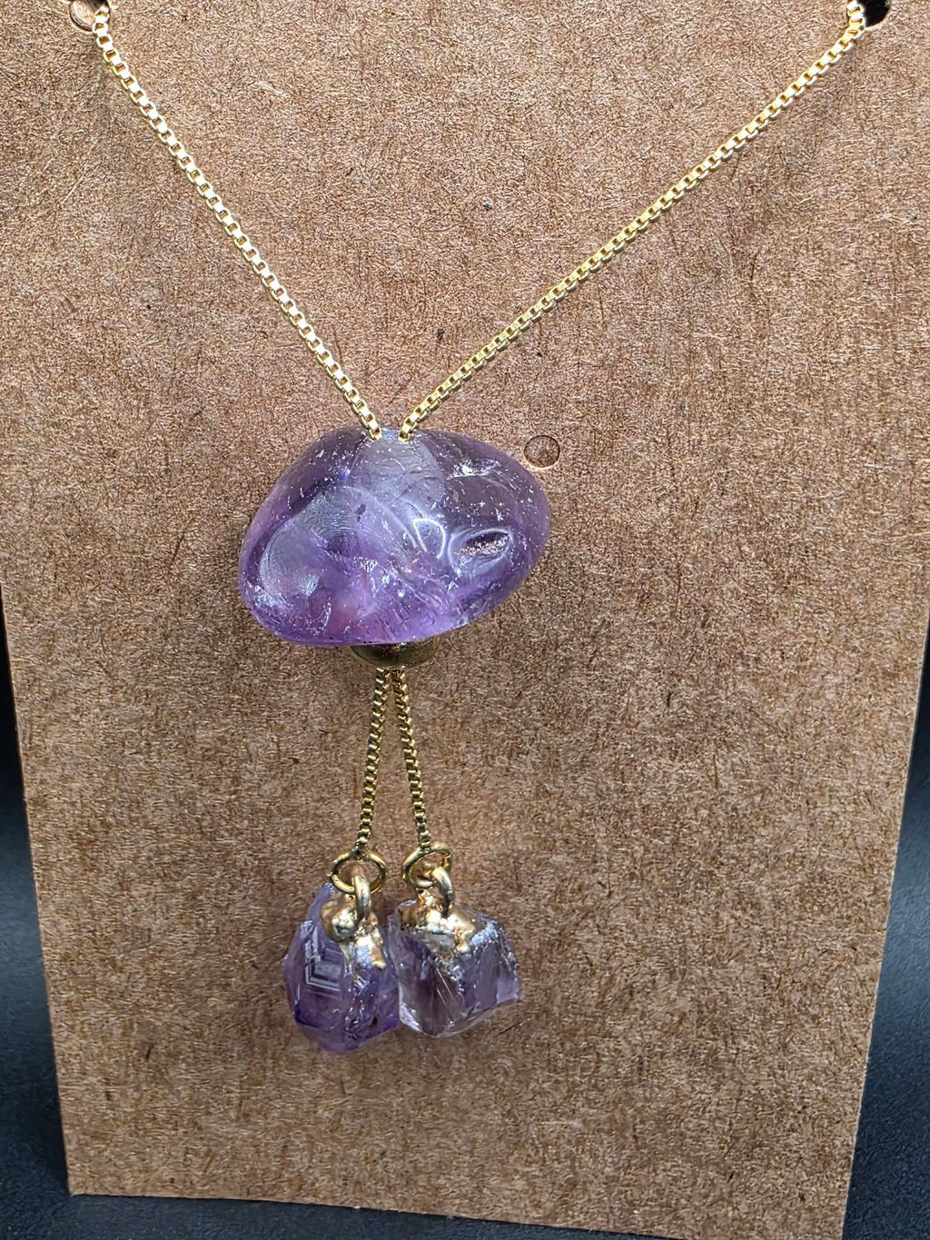 Raw Amethyst Cascade Adjustable Necklace – Divine Energy Collection
