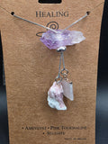 Restorative Stone Necklace - Amethyst, Pink Tourmaline & Selenite