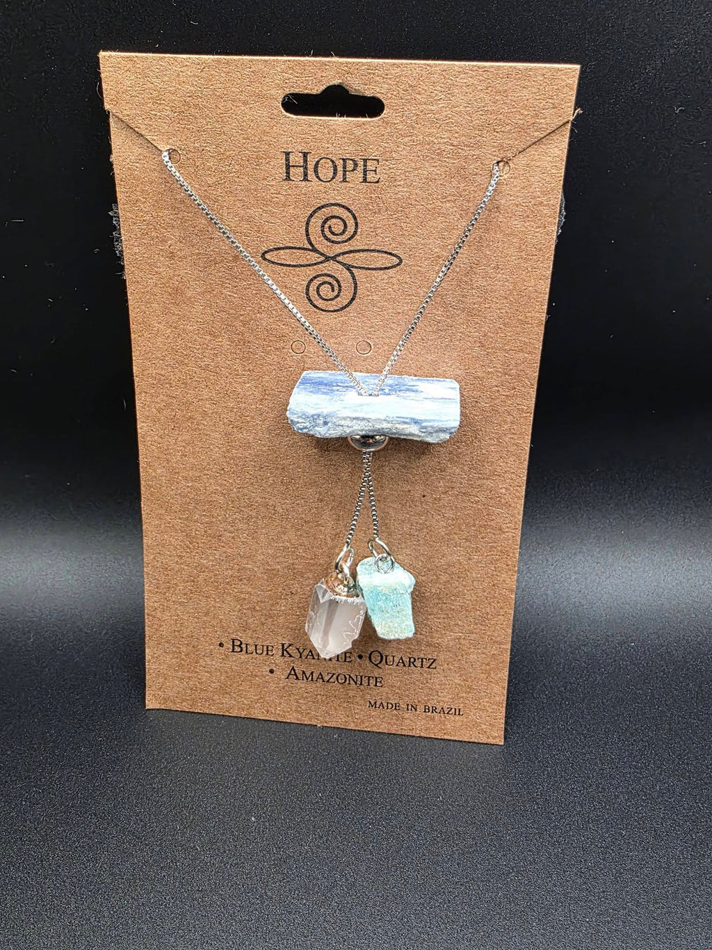 Hope Triple Stone Intention Adjustable Necklace