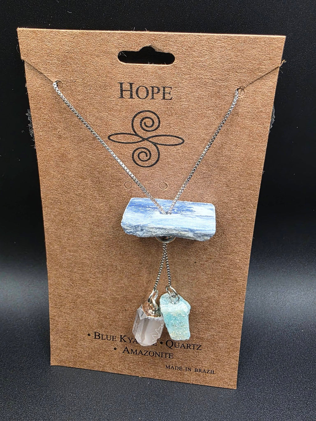 Hope Triple Stone Intention Adjustable Necklace