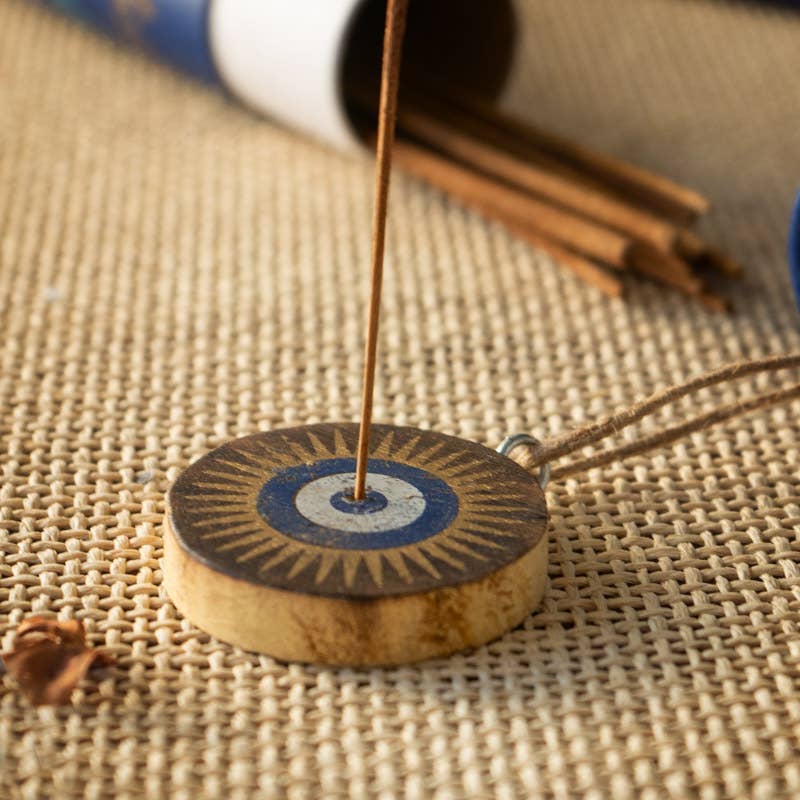 All-Seeing Eye White Sage Incense Sticks with Wooden Ash Catcher