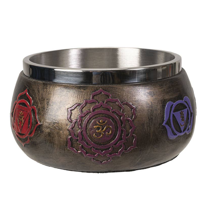 Seven Chakra Ritual Offering Bowl – Smudging & Altar Bowl with Stainless Steel Insert