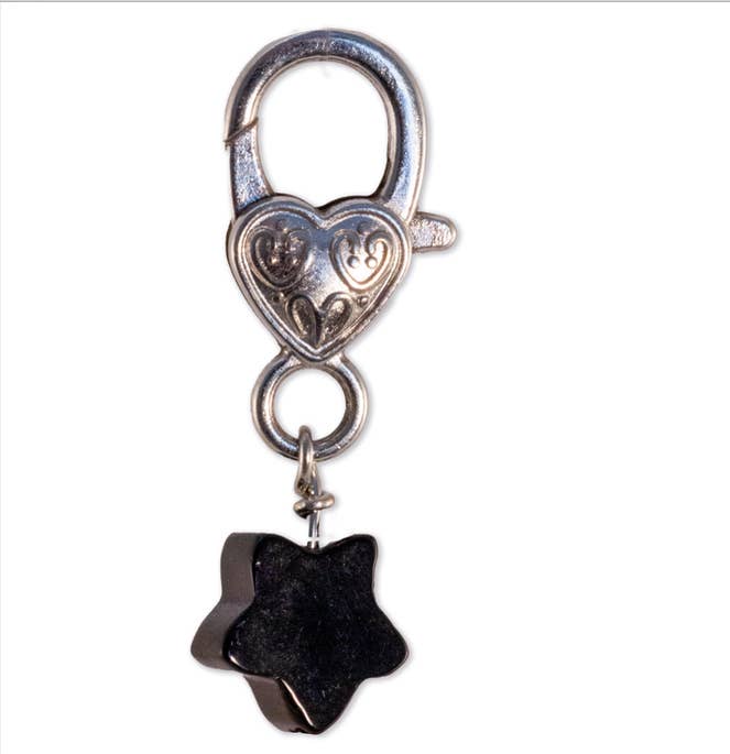 Black Obsidian Star Pet Collar Charm – Natural Stone Pet Accessory for Dogs & Cats