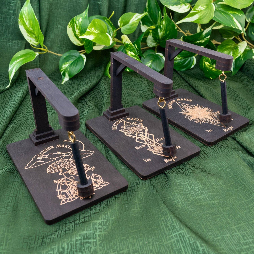 Wooden Pendulum Decision Maker Board – Yes No Maybe Never Divination Tool