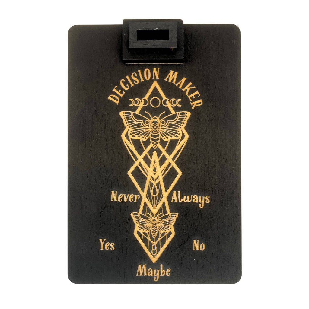Wooden Pendulum Decision Maker Board – Yes No Maybe Never Divination Tool