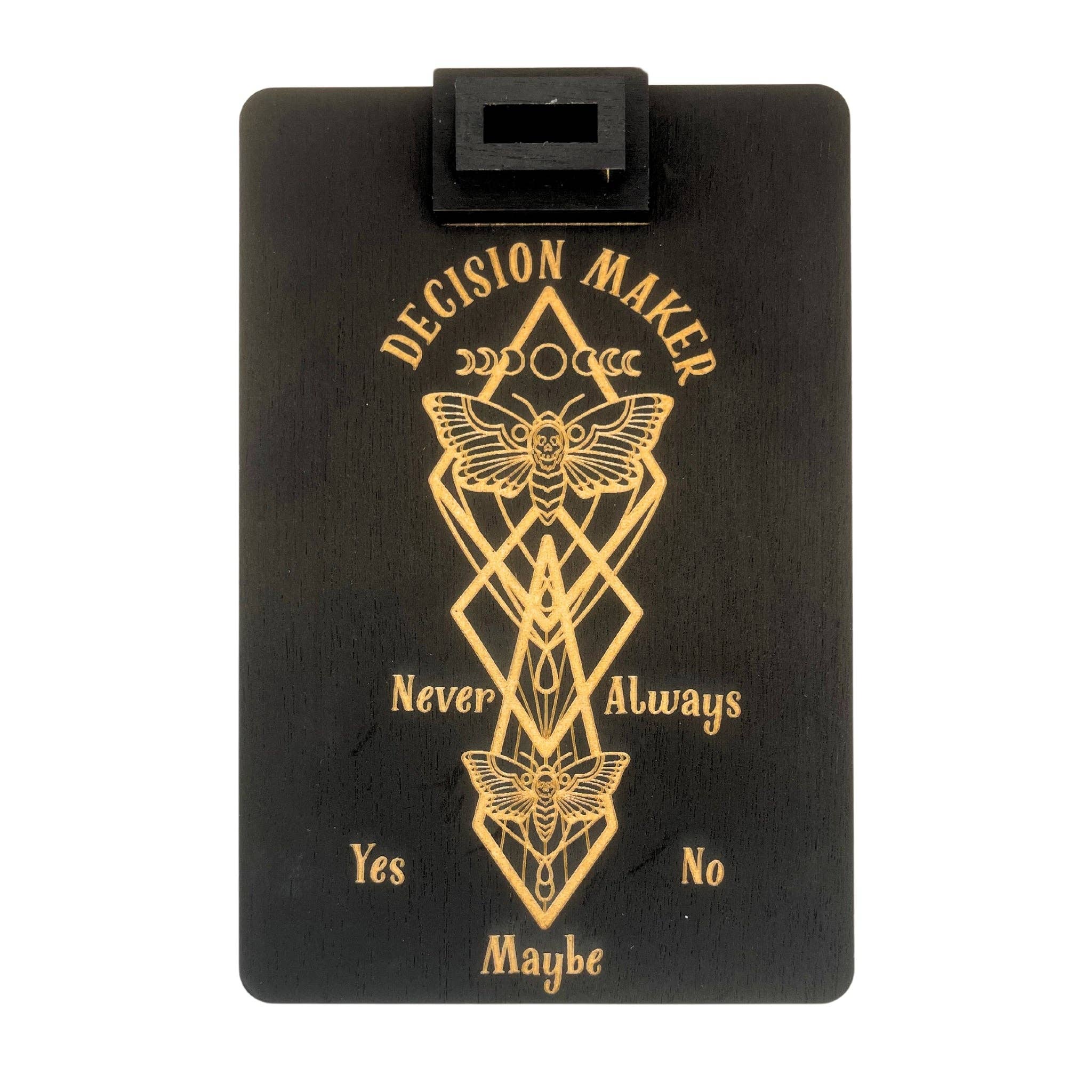 Wooden Pendulum Decision Maker Board – Yes No Maybe Never Divination Tool