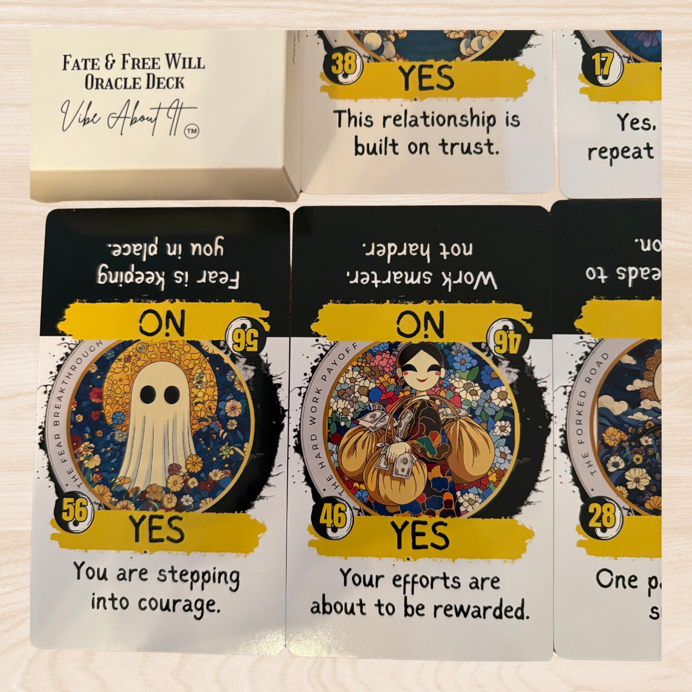 Fate & Free Will Oracle Deck | Yes or No Tarot Cards with Upright & Reversal Meanings | 60-Card Decision Guidance Deck