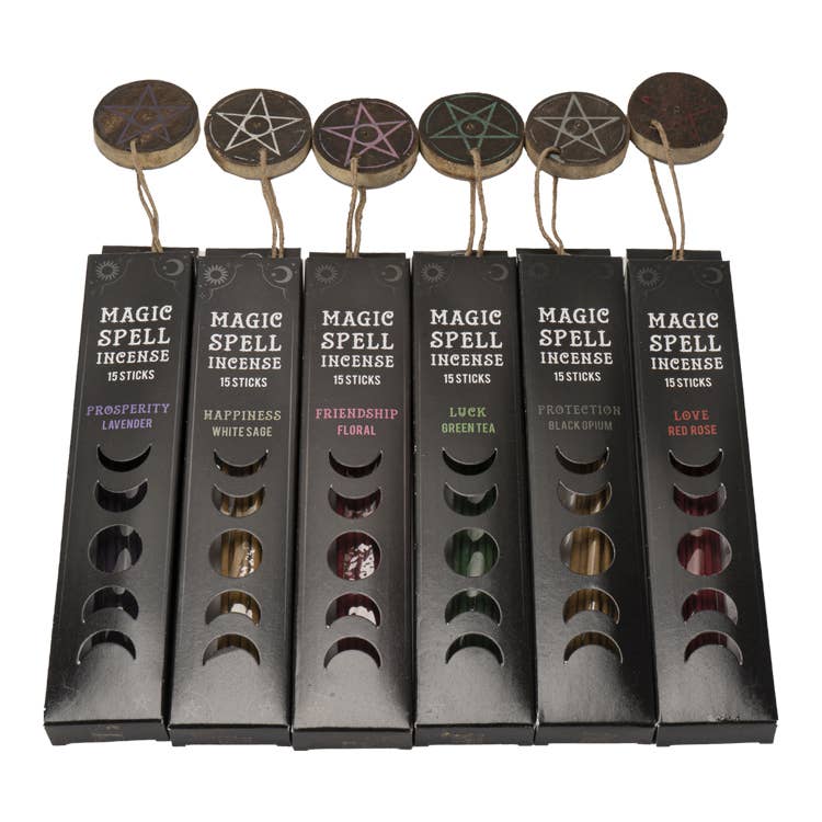 Magic Spell Incense Sticks with Pentagram Holder