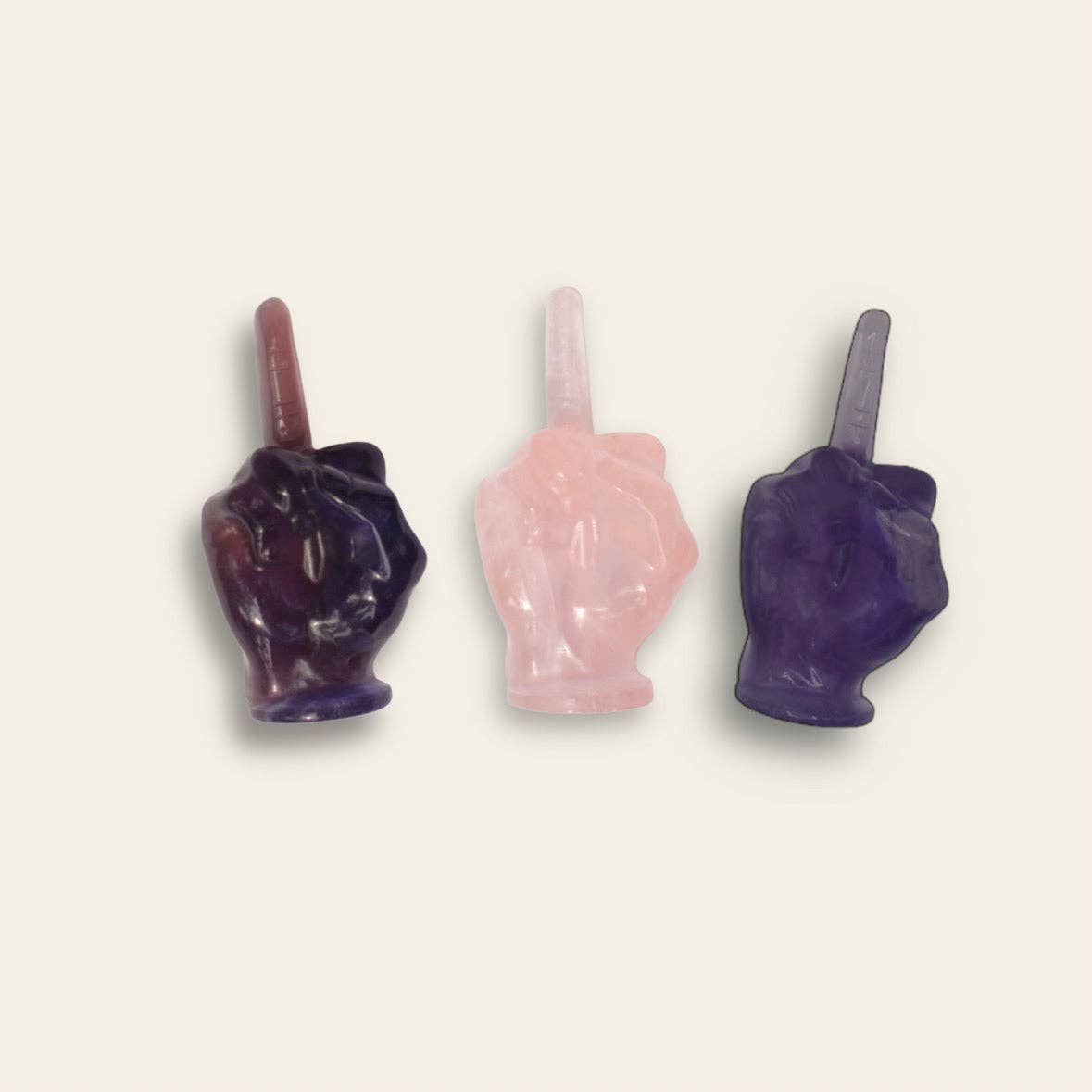 Rainbow Fluorite Crystal Middle Finger Carving | Funny Crystal Decor | Protective Energy Stone