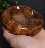 Ancient Ember Agate Offering Bowl | Natural Banded Agate Crystal Bowl | 12.3 oz One-of-a-Kind Altar Bowl