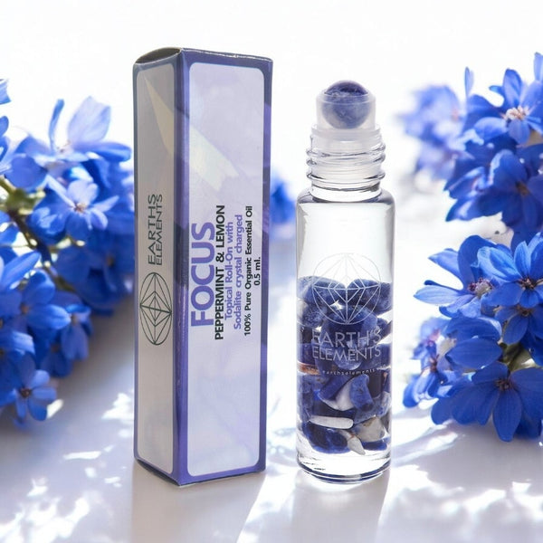 Crystal Essential Oil Roll-On | Organic Blend with Crystal Roller Ball | Intention Oils
