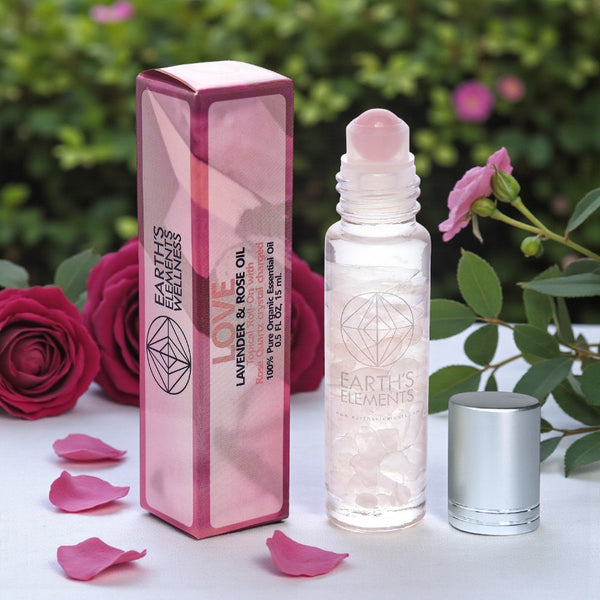 Crystal Essential Oil Roll-On | Organic Blend with Crystal Roller Ball | Intention Oils