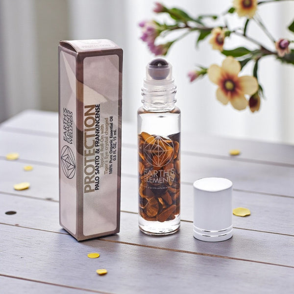 Crystal Essential Oil Roll-On | Organic Blend with Crystal Roller Ball | Intention Oils