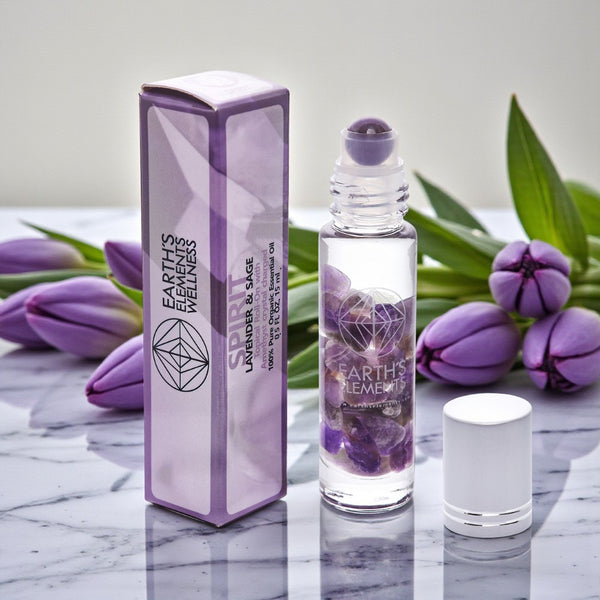 Crystal Essential Oil Roll-On | Organic Blend with Crystal Roller Ball | Intention Oils
