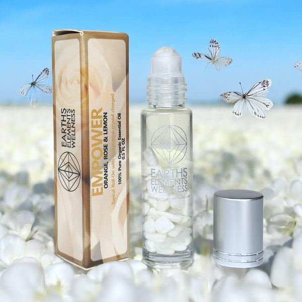 Crystal Essential Oil Roll-On | Organic Blend with Crystal Roller Ball | Intention Oils