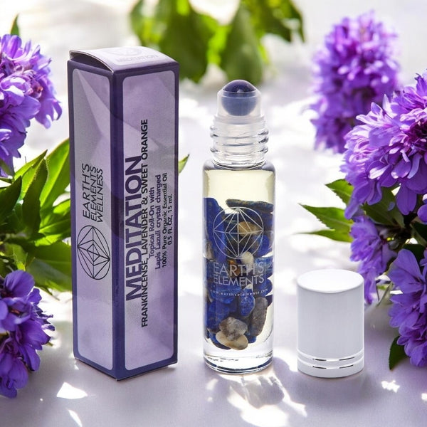 Crystal Essential Oil Roll-On | Organic Blend with Crystal Roller Ball | Intention Oils