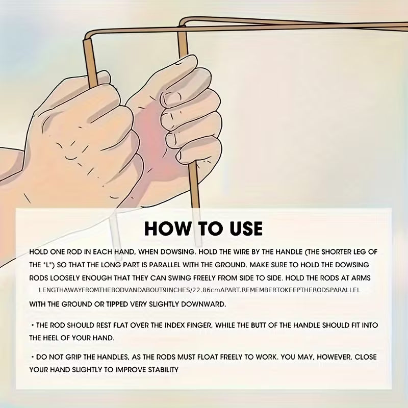 Copper Dowsing Rods (2pc Set) | Divination & Energy Sensing Tools | Intuition Guidance Rods
