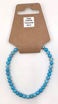 Dyed Howlite Bead Bracelet – Turquoise Color Natural Stone Stretch Bracelet (4mm, 6mm, 8mm)