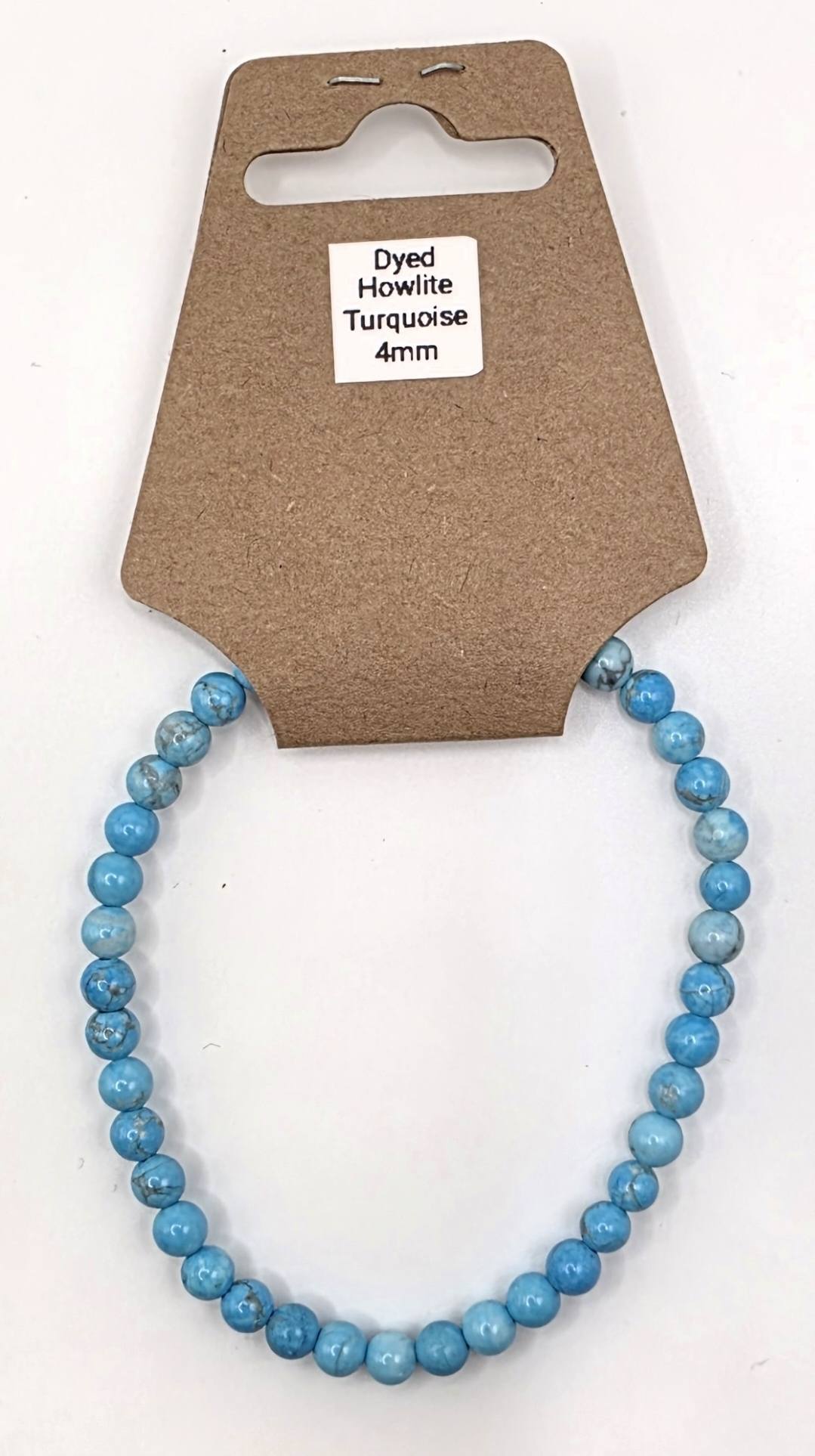 Dyed Howlite Bead Bracelet – Turquoise Color Natural Stone Stretch Bracelet (4mm, 6mm, 8mm)