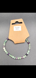 Fluorite Crystal Bracelet – Natural Rainbow Fluorite Bead Bracelet