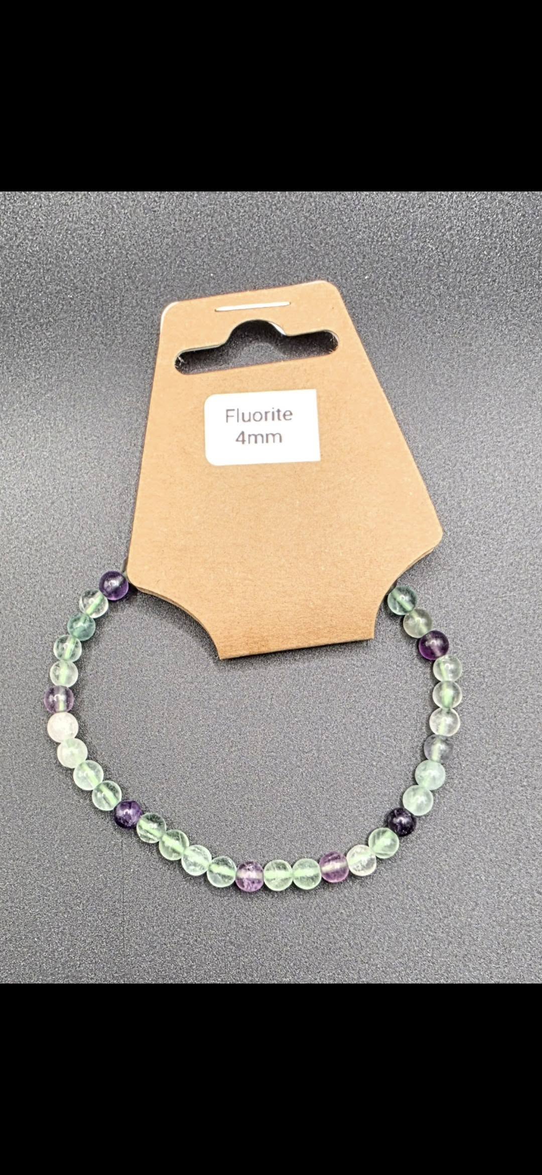 Fluorite Crystal Bracelet – Natural Rainbow Fluorite Bead Bracelet