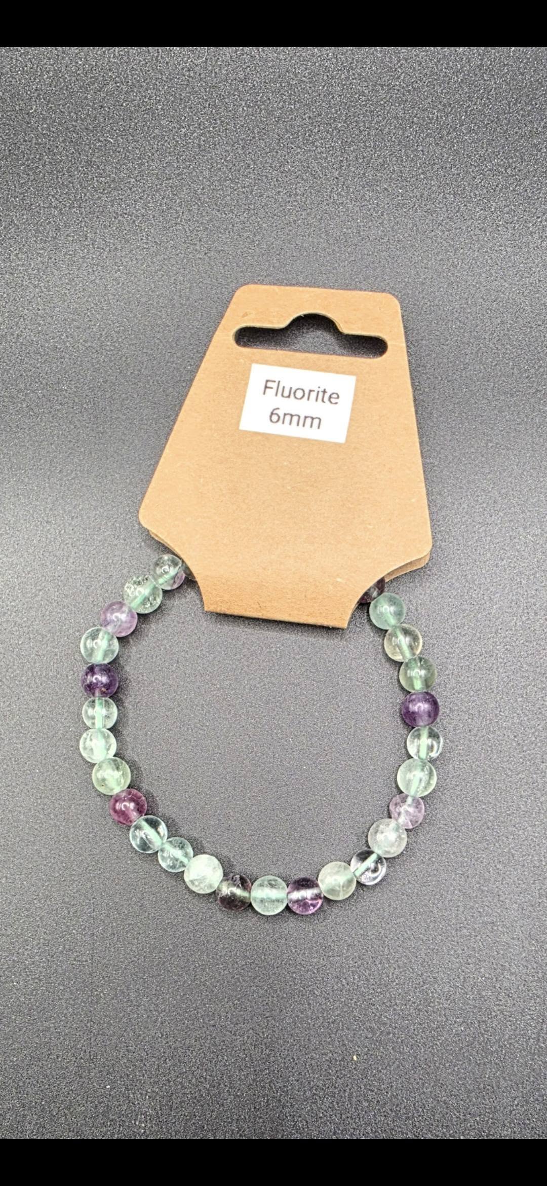 Fluorite Crystal Bracelet – Natural Rainbow Fluorite Bead Bracelet