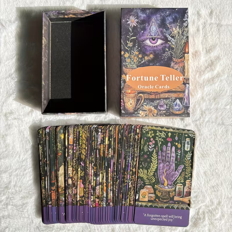 Fortune Teller Oracle Cards | Intuition & Guidance Deck | Spiritual Divination Cards | Witchy Cosmic Oracle Deck