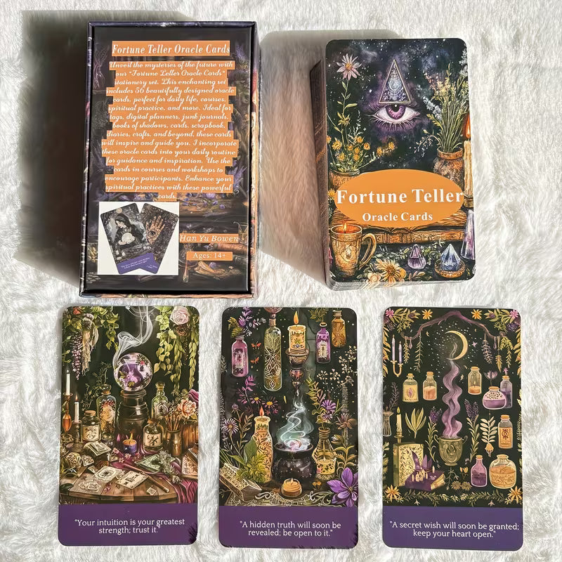 Fortune Teller Oracle Cards | Intuition & Guidance Deck | Spiritual Divination Cards | Witchy Cosmic Oracle Deck