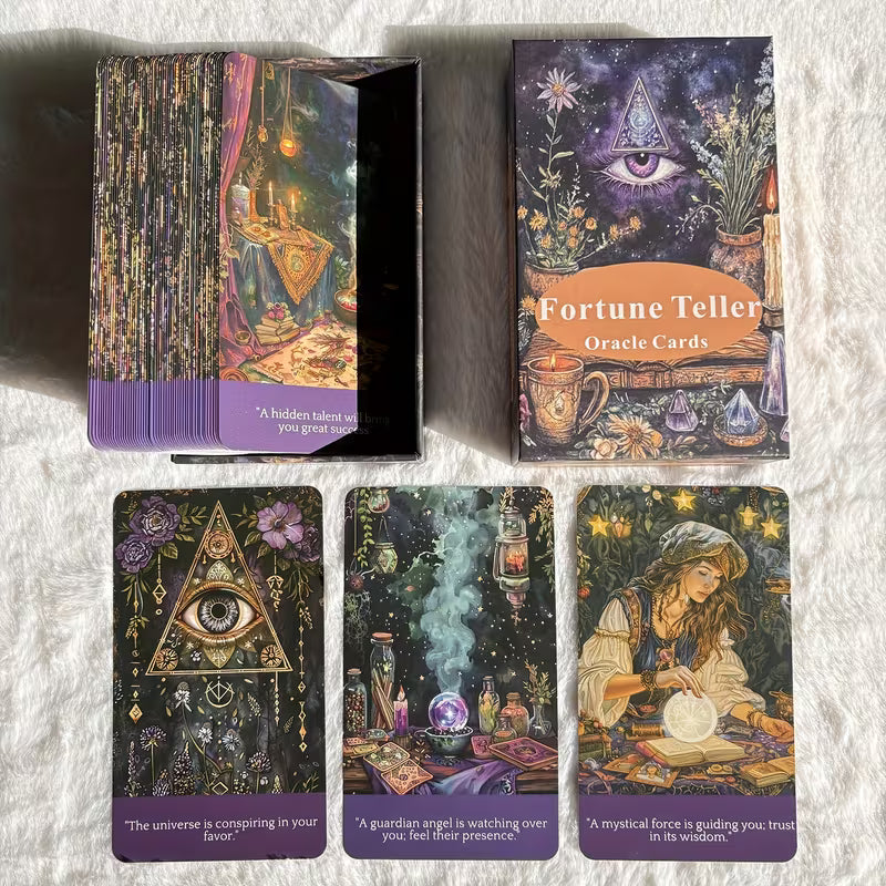 Fortune Teller Oracle Cards | Intuition & Guidance Deck | Spiritual Divination Cards | Witchy Cosmic Oracle Deck
