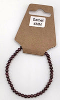 Garnet Crystal Bracelet – Natural Stone Bead Bracelet 4mm