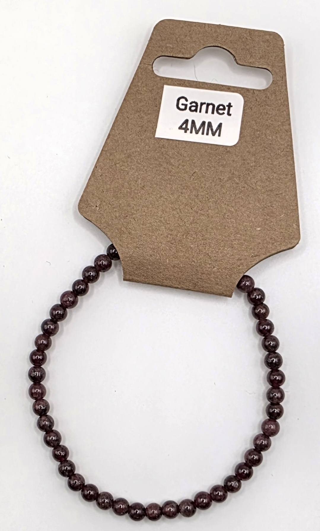 Garnet Crystal Bracelet – Natural Stone Bead Bracelet 4mm