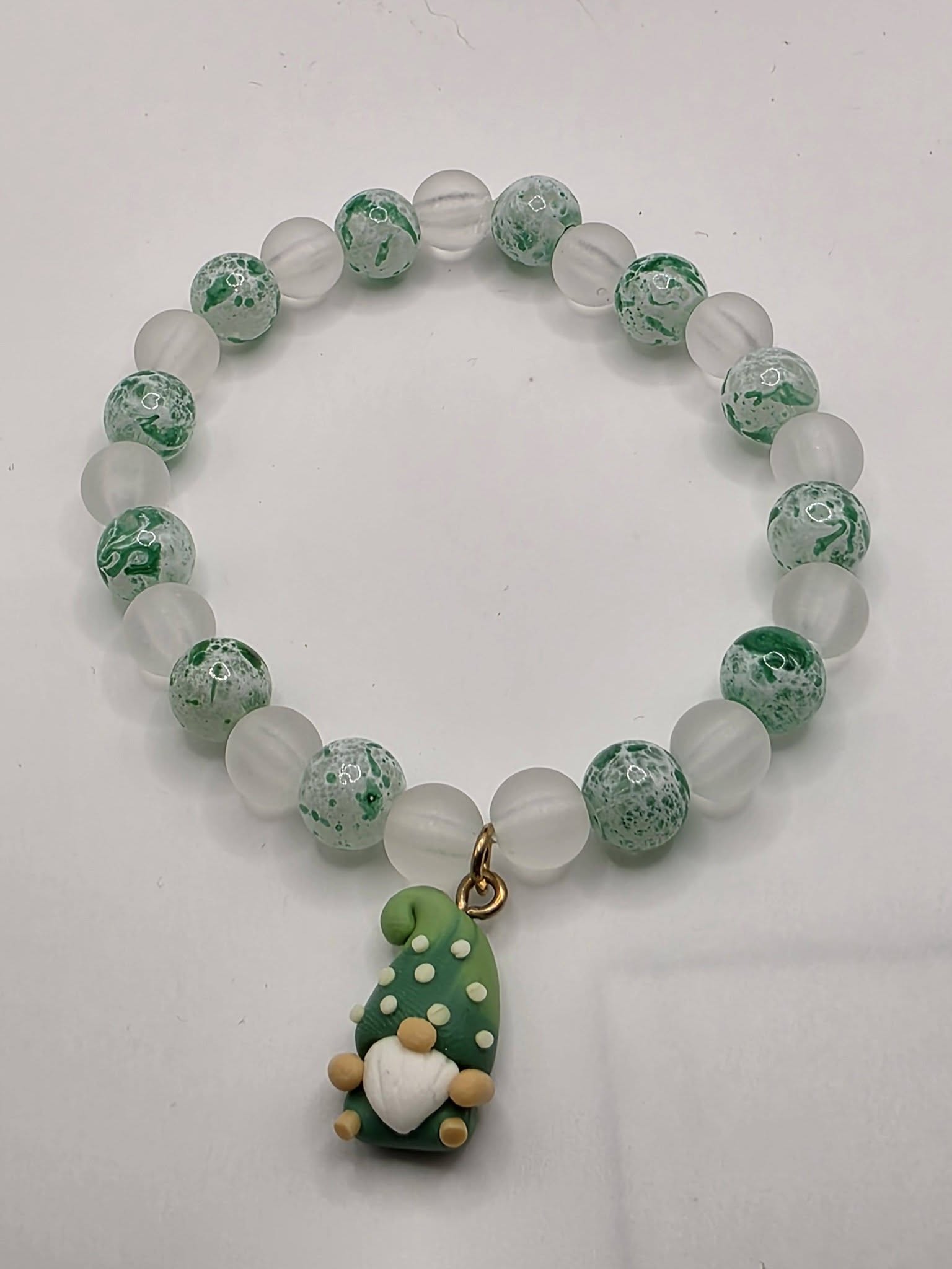 Gnome Companion Intention Bracelet – Nurturing & Supportive Energy | Glass & Frosted Beads