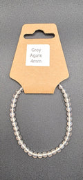 Grey Agate Crystal Bracelet – Natural Stone Bead Bracelets
