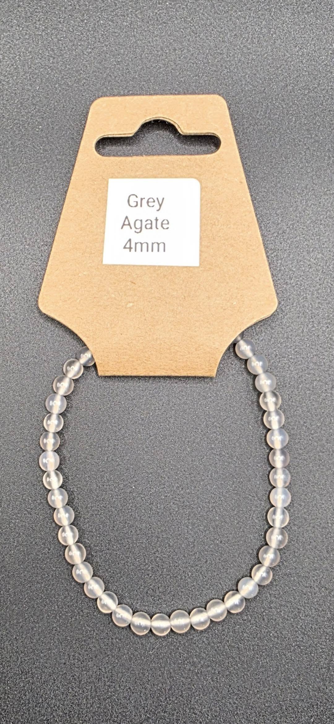 Grey Agate Crystal Bracelet – Natural Stone Bead Bracelets