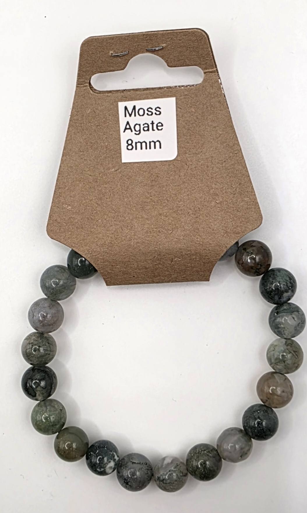 Moss Agate Crystal Bracelet – Real Moss Agate Gemstone Bead Bracelet – 4mm or 8mm Growth & Grounding Stone Jewelry