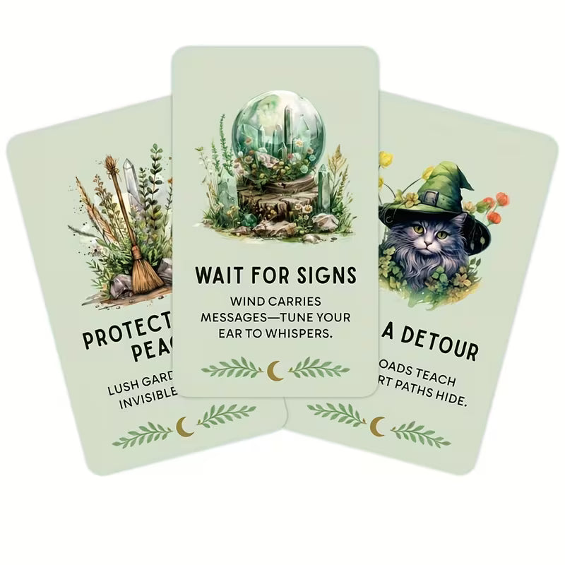 Mystic Whispers Oracle Cards | Nature Spirit Oracle Deck | Botanical Guidance Cards | Green Witch Inspired Oracle Deck