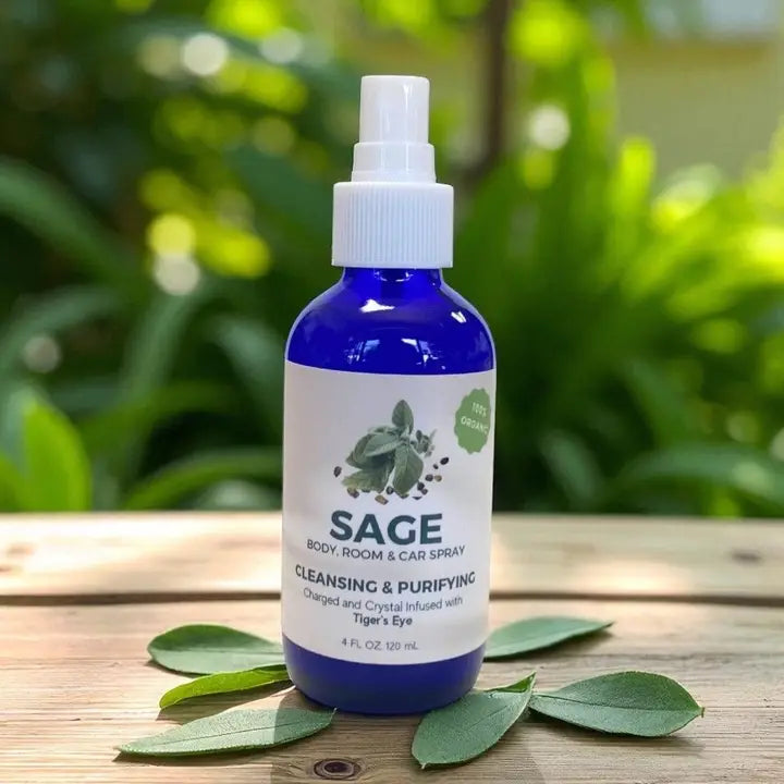 Cleansing Spray – Lavender, Sage, Palo Santo & Lavender Sage | Essential Oil Room, Linen & Body Mist (4 oz)