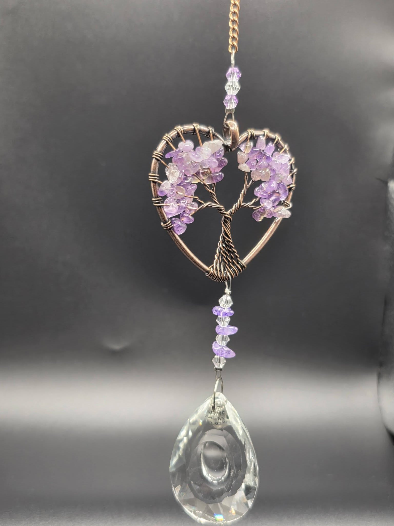 Crystal Tree of Life Heart Suncatcher