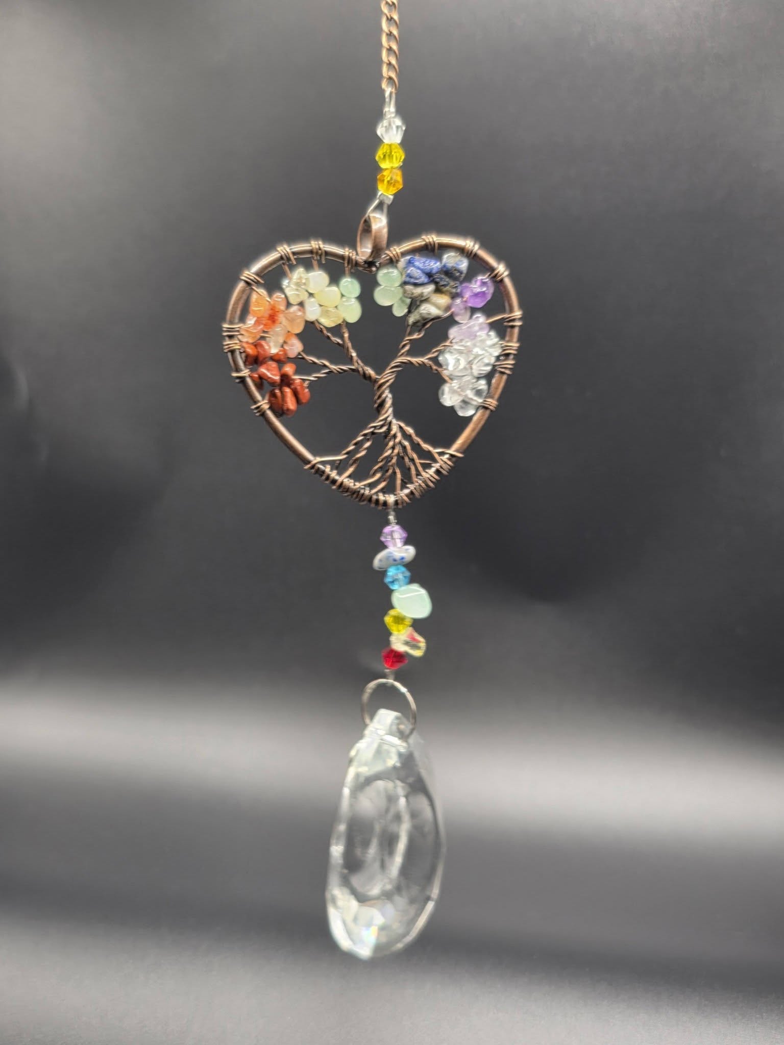 Crystal Tree of Life Heart Suncatcher