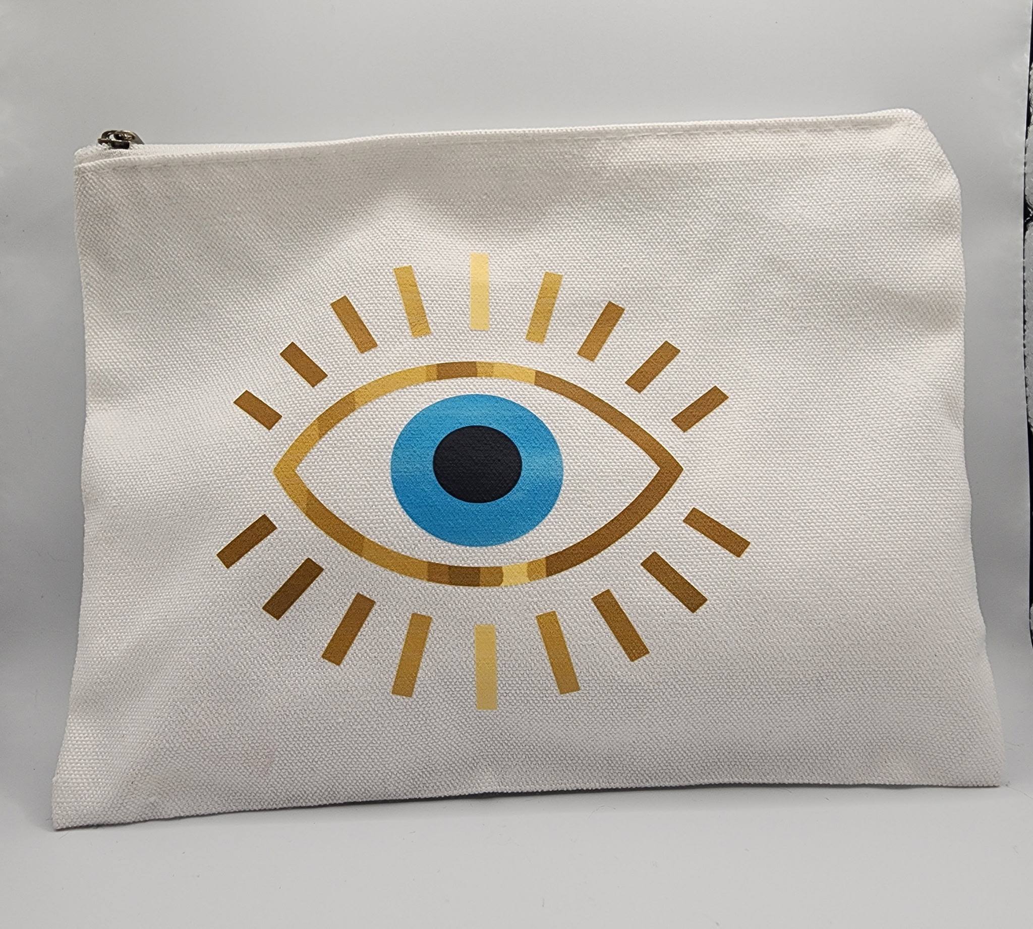 Evil Eye Zipper Pouch – Protective Symbol Makeup & Spiritual Accessory Bag