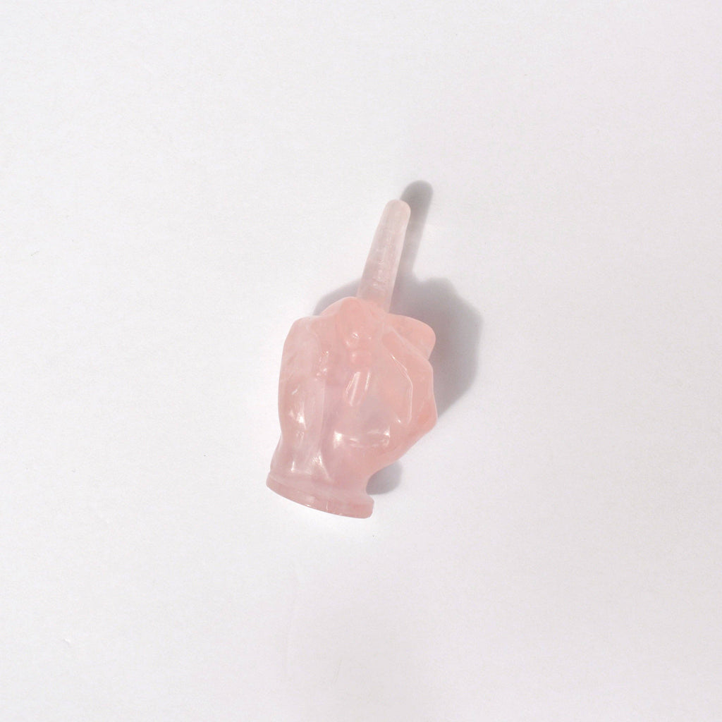 Rainbow Fluorite Crystal Middle Finger Carving | Funny Crystal Decor | Protective Energy Stone