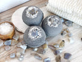 Activated Charcoal Bath Bomb with Agate & Sea Salt | Handmade Dye-Free Bath Fizzy